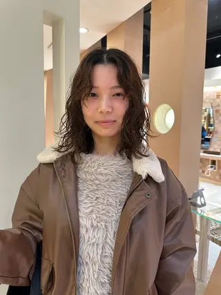 ミディアム 青木龍樹/パーマモデ ル/似合わせパーマのヘアスタイル