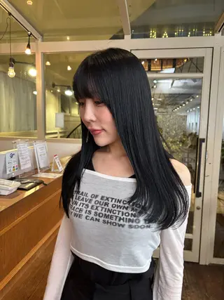 ロング カラー くいた あやなのヘアスタイル