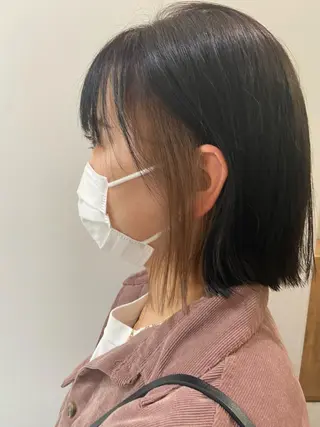 ミディアム カラー 田中 あやなのヘアスタイル
