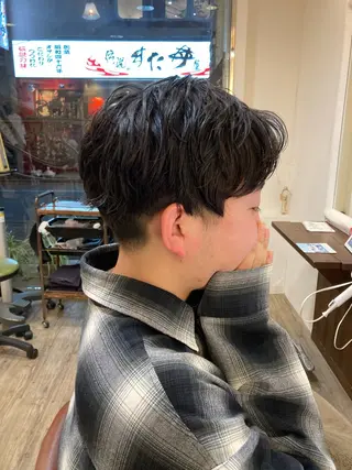 ショート パーマ メンズ カット特化型 美容師/栗本のヘアスタイル