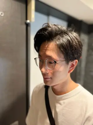 ミディアム ヒロ銀座バーバーショップ難波店所属・縮毛矯正/パーマ 宮河 惇💈のヘアスタイル