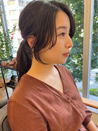 セミロング 西山 紗耶香🪽 透明感カラー/ボブのヘアスタイル