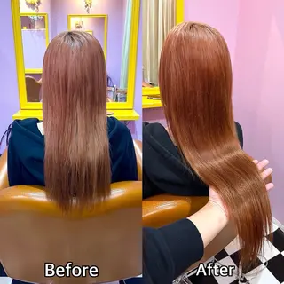 ロング シール+ちび編み込み エクステ梅田🐨のヘアスタイル