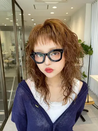 セミロング カラー 韓国レイヤー/透明感 /髪質改善/アジキのヘアスタイル