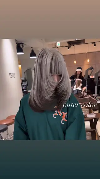 セミロング カラー 💜ハイトーン💛 マジカルかいちゃんのヘアスタイル