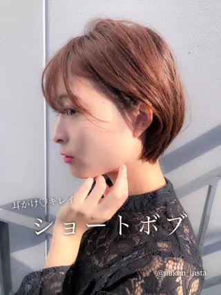 ショート カラー 顔周りレイヤー/ボブ 銀座✨中野まさひろのヘアスタイル