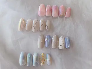 ショート カラー ヘアアレンジ ネイル マツエク・マツパ illum hicariのネイルデザイン