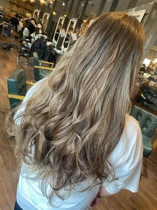 ロング カラー ハイライト/インナー /ブリーチ/レイヤーのヘアスタイル