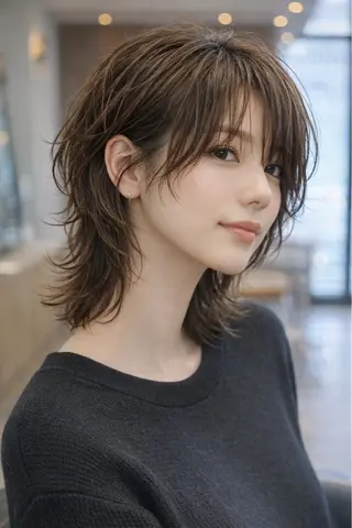 ミディアム 齋藤 智佳のヘアスタイル