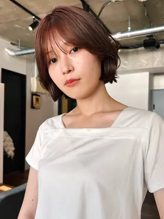 ショート カラー パーマ 🫧小顔×似合わせ× 透明感カラー🫧のヘアスタイル