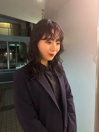 セミロング パーマ ボブ/似合わせ レイヤーcocomoのヘアスタイル