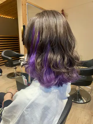 セミロング カラー 関口 友行のヘアスタイル