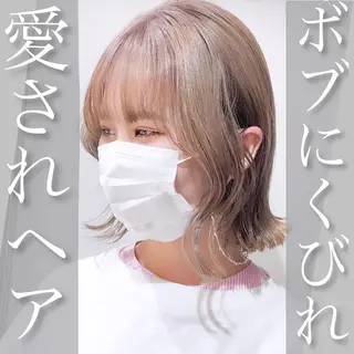 ミディアム カラー 韓国レイヤーカット/ ダブルカラーのヘアスタイル