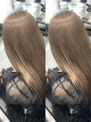 ロング カラー 表参道/ハイライト バレイヤージュのヘアスタイル