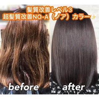 ミディアム カラー KIZU 髪質改善 怪談を語る美容師のヘアスタイル