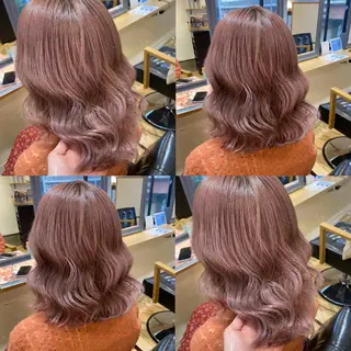 セミロング カラー 艶カラー/韓国顔周り 🎀mamiのヘアスタイル