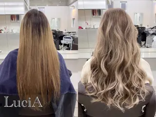 ロング ヘアアレンジ カラー LuciA/エクステ カラーのヘアスタイル