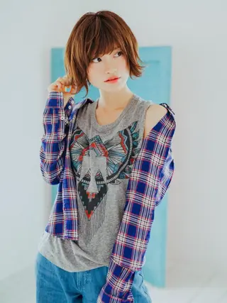 ショート カラー unu hair所属・藤井 仁紀のヘアスタイル