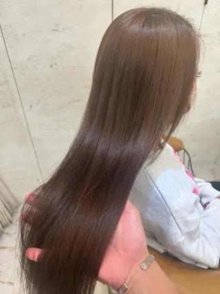 ロング 縮毛矯正/ブリーチ なしダブルカラー輝希のヘアスタイル