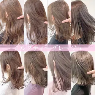 セミロング カラー ヘアアレンジ 外苑前NO.1艶髪 透明感カラーのヘアスタイル