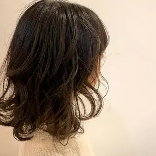 ミディアム パーマ 石井 さくらのヘアスタイル