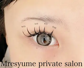 マツエク・マツパ Mresyume MAYUのマツエク・マツパデザイン