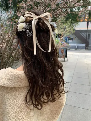 セミロング カラー ヘアアレンジ 透明感/オリーブ/ グレージュ/YUKAのヘアスタイル