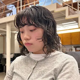 ミディアム パーマ 🌿ボブ パーマ高橋啓太🌿のヘアスタイル