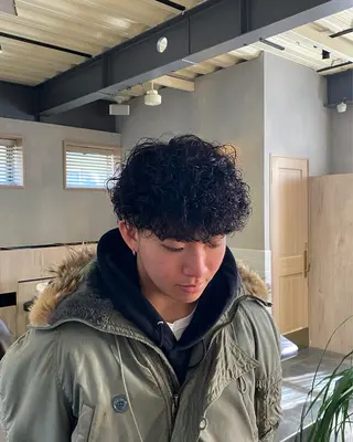 ミディアム メンズパーマ特化/ 町田甲陽✨のヘアスタイル