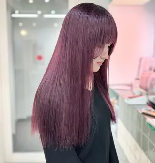 カラー amane໒꒱うる艶 ブリーチ透明感カラーのヘアスタイル