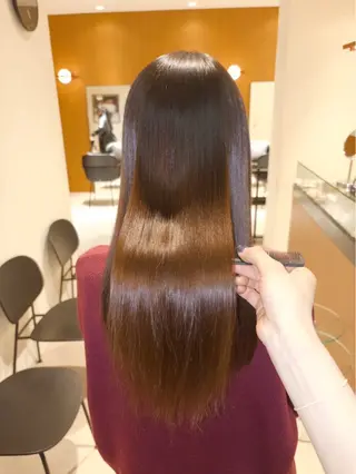 セミロング 暖色カラー/白髪染め ちさとのヘアスタイル