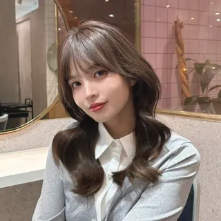 ロング カラー パーマ ヘアアレンジ メンズ キッズ 新宿/小顔レイヤー/ 顔まわり/西慶太朗のヘアスタイル