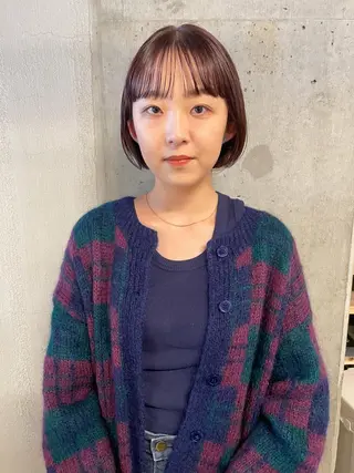 ショート カラー パーマ/レイヤー 岩山丈一郎のヘアスタイル