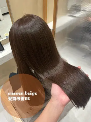 セミロング カラー ヘアアレンジ 🥀暖色韓国ヘア💕 保科侑花のヘアスタイル