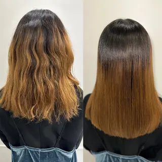 セミロング パーマ 髪質改善/縮毛矯正 /ブリーチ矯正/岡部のヘアスタイル