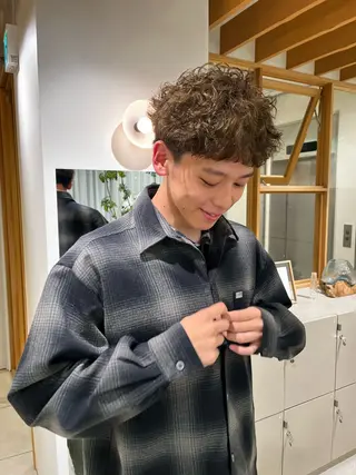 カラー パーマ メンズ アイブロウリフト/ 髪質改善カラー/みわのヘアスタイル