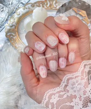 ネイル 23時まで❤︎韓国、 ワンホンネイルのネイルデザイン