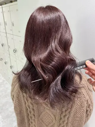ミディアム カラー 柔らかbeige モトキのヘアスタイル