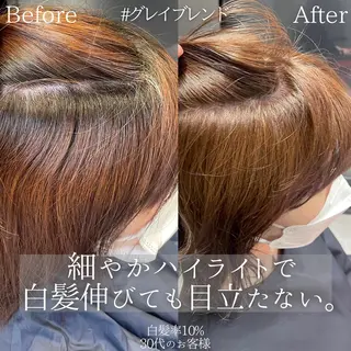 ミディアム カラー DX SHARE SALON所属・matka白髪ぼかし 大人ヘア/KEIKOのヘアスタイル