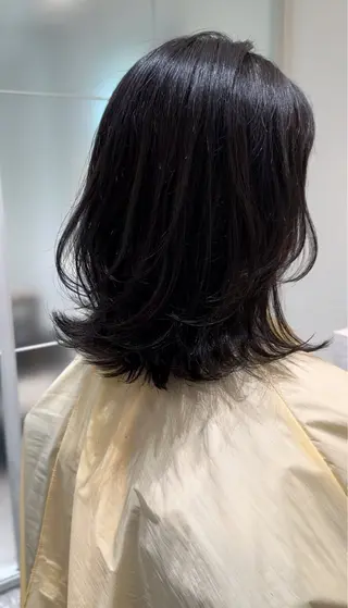 ミディアム パーマ ミモト ユウキのヘアスタイル