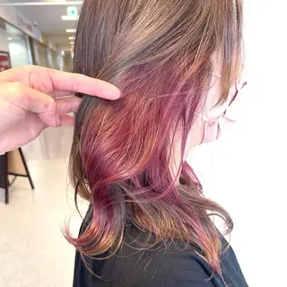 セミロング カラー 心斎橋/ブリーチなし 髪質改善/レイヤーのヘアスタイル