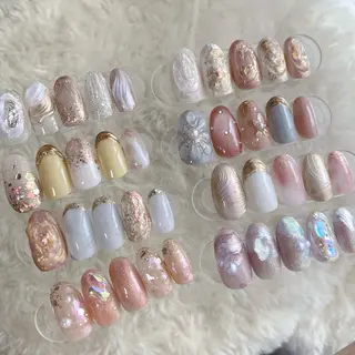 ネイル amuse 手書きニュアンスのネイルデザイン