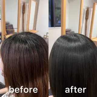 ミディアム カラー パーマ KIZU 髪質改善 オカルト怪談のヘアスタイル