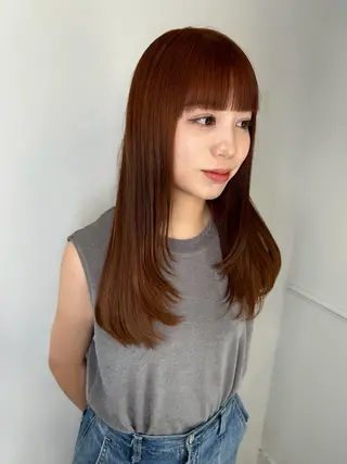 セミロング カラー land所属・透明感カラー/レイヤ ー🌙Honokaのヘアスタイル