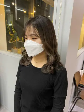 ミディアム カラー きよはらちさき🍑 柔らかカラー🌱🫧のヘアスタイル