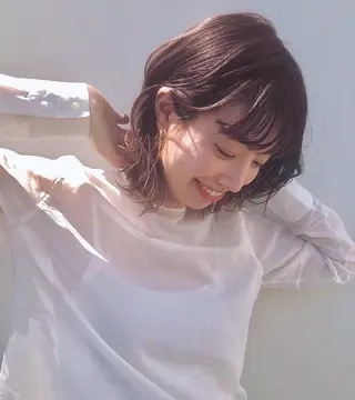 ミディアム カラー 【韓国ヘア×透明感 カラー】笹谷 莉未のヘアスタイル