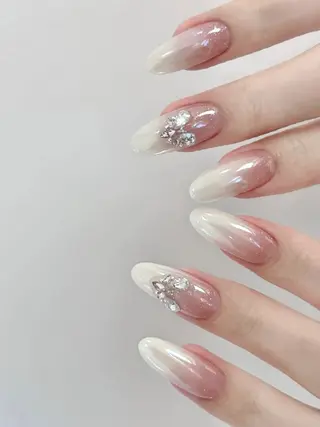 ネイル ネイリストゆか💅 長さだし、深爪矯正のネイルデザイン