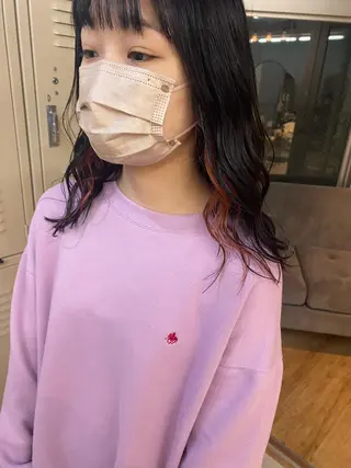 セミロング カラー ｱｵﾇﾏﾐﾕ☁️ /ボブ/ハイトーン/のヘアスタイル