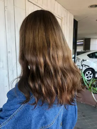 セミロング カラー MOLLA 浅香山店所属・谷口ゆめ/縮毛矯正/ 大人女子/眉ワックスのヘアスタイル