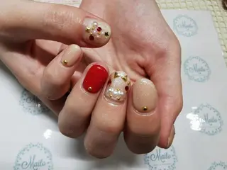 ネイル ネイルリボン 受付スタッフのネイルデザイン